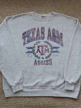 Hanes Gray Crewneck Sweatshirt - Aggies Logo